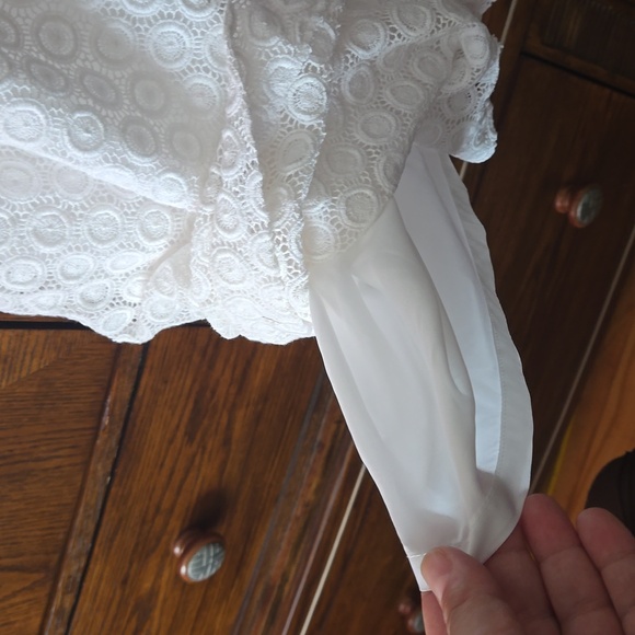 Calvin Klein Shirt dress with lace cotton lace front. Women size 12 - Picture 5 of 10